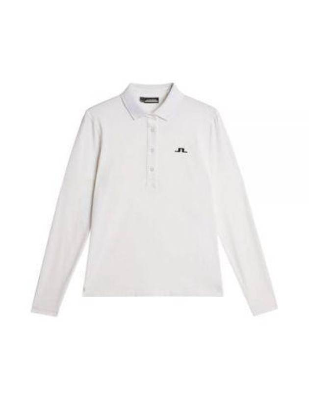 Flor Logo Polo Long Sleeve T-Shirt White - J.LINDEBERG - BALAAN 1