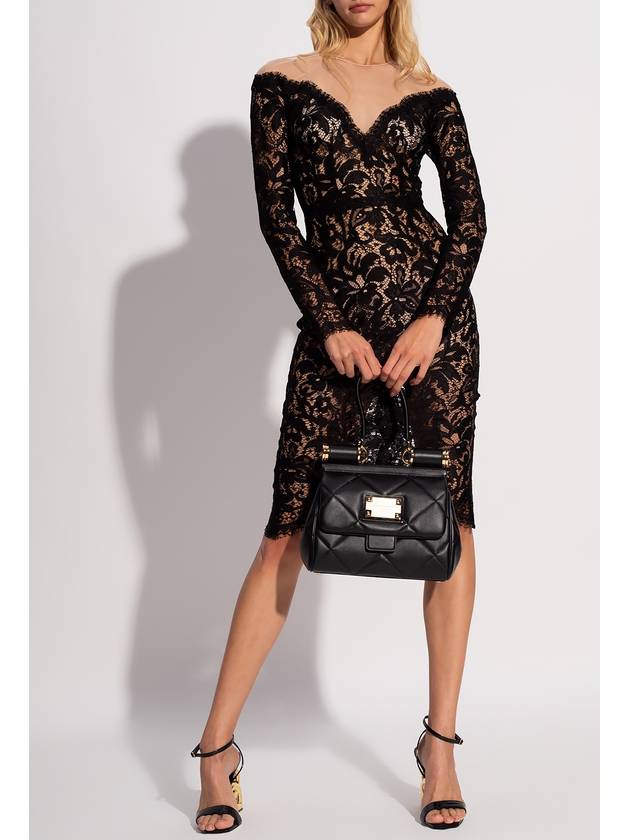 Lace Midi Dress Black - DOLCE&GABBANA - BALAAN 3