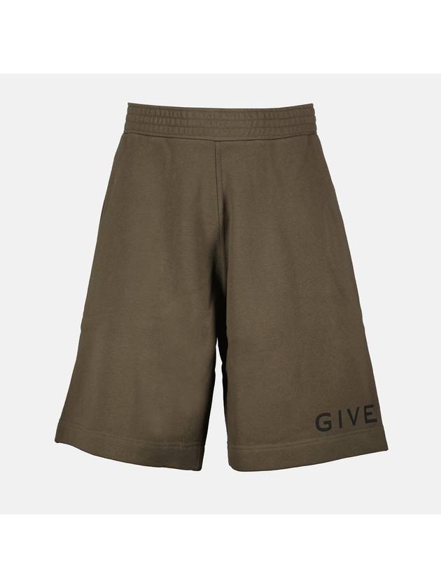 Logo Print Pocket Shorts Green - GIVENCHY - BALAAN 1