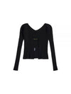 La Maille Pralu Longue Micro Charm Logo Cardigan Black - JACQUEMUS - BALAAN 2