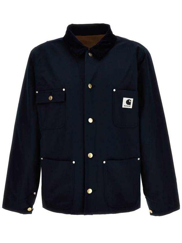 Reversible Duck Zip-Up Jacket Beige Navy - SACAI - BALAAN 4