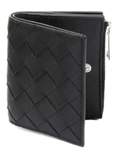 Intrecciato Bifold Calfskin Half Wallet Black - BOTTEGA VENETA - BALAAN 2