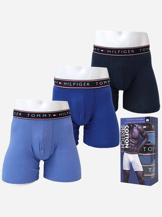 Stretch Cotton Boxer Briefs 3 Pack Blue - TOMMY HILFIGER - BALAAN 1