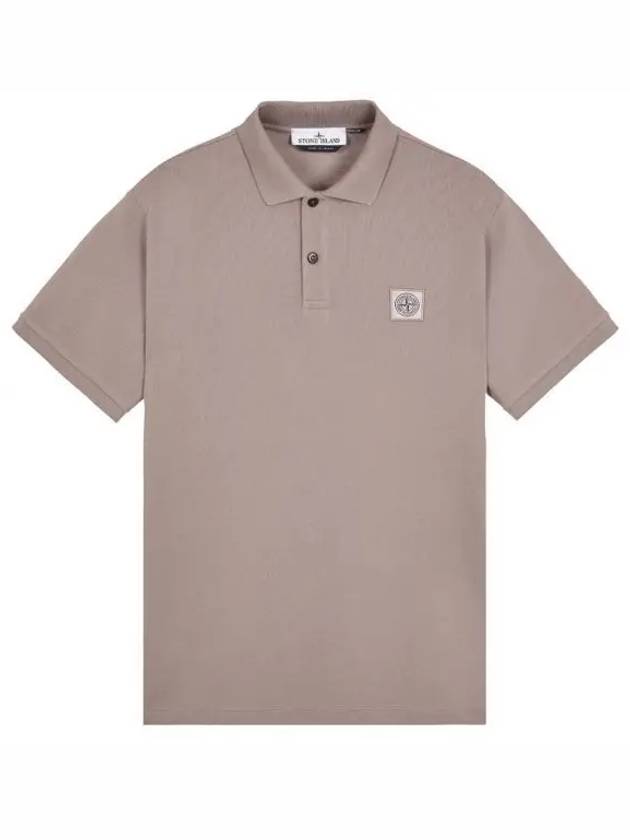 Compass Patch Short Sleeve Polo Shirt Grey - STONE ISLAND - BALAAN 2