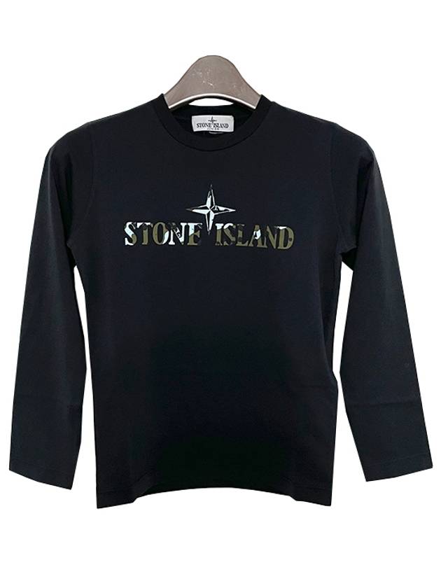 Kids Logo Long Sleeve T-Shirt Black - STONE ISLAND - BALAAN 3