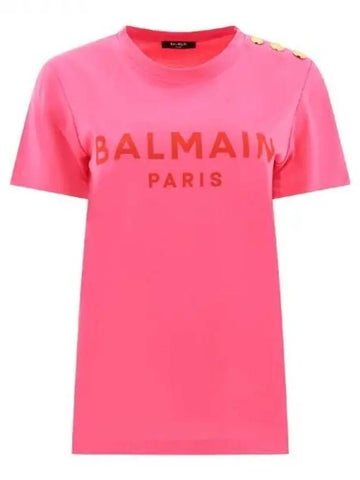 Logo shoulder button t shirt 270088 - BALMAIN - BALAAN 1