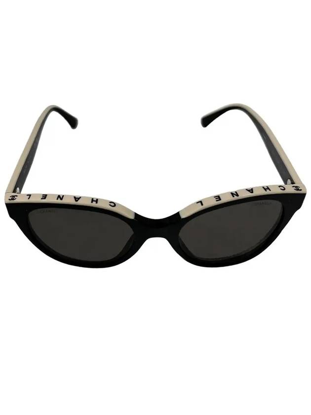 Butterfly logo lettering sunglasses CH5414 C5343 A71339 black beige - CHANEL - BALAAN 3