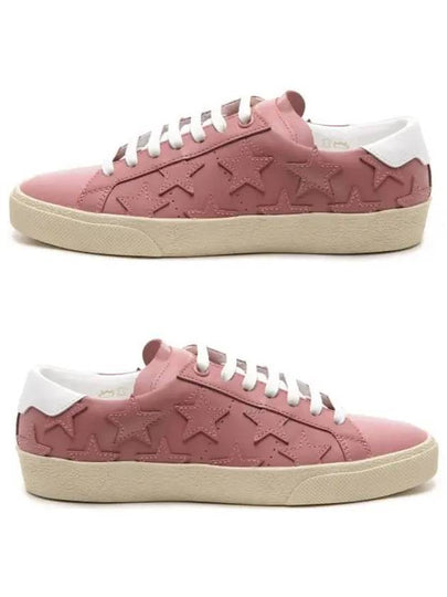 Star Leather Low Top Sneakers Pink - SAINT LAURENT - BALAAN 2