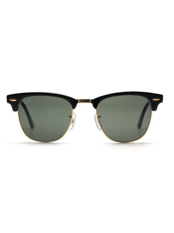 Eyewear Clubmaster Gold Metal Sunglasses Black Green - RAY-BAN - BALAAN 1