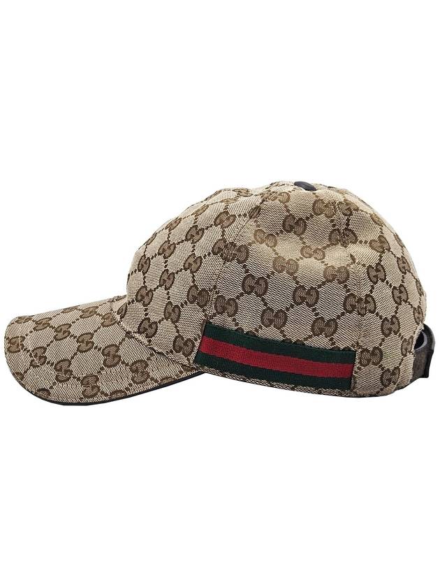 Gucci 200035 Brown Original GG Canvas WEB Baseball Cap M - GUCCI - BALAAN 3