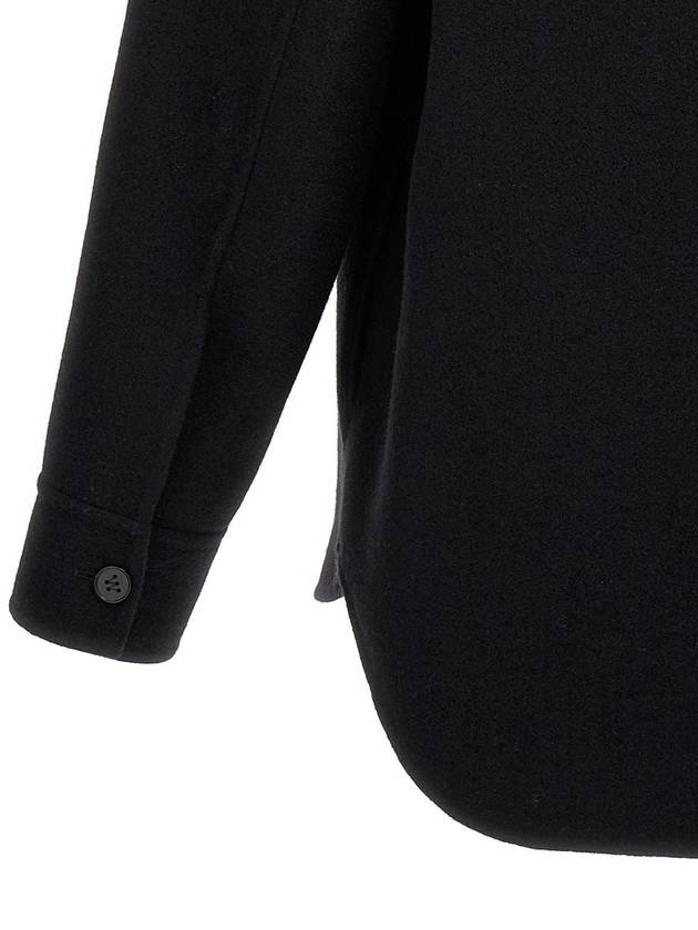 Button Overshirt Wool Jacket Black - JIL SANDER - BALAAN 5