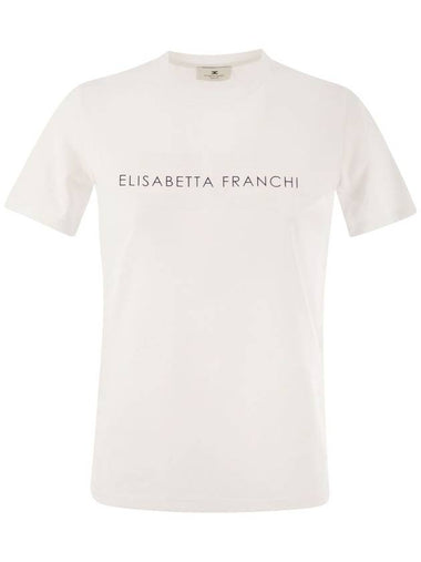 T-shirt in jersey con logo strass - ELISABETTA FRANCHI - BALAAN 1