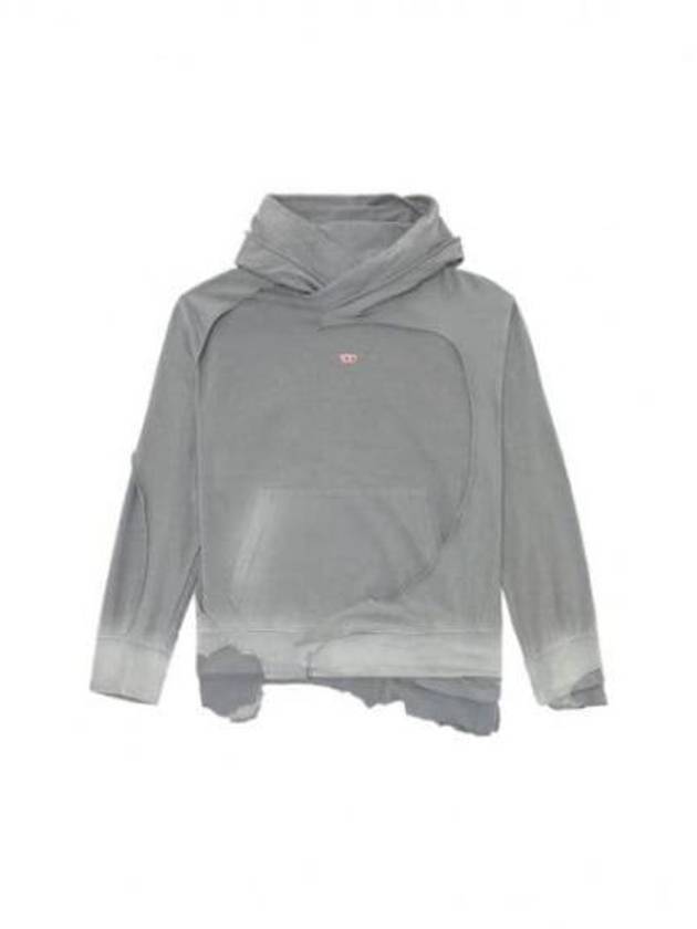 S-Strahoop Distressed Effect Hoodie Grey - DIESEL - BALAAN 2