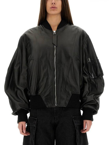 LEATHER BOMBER JACKET - THE ATTICO - BALAAN 1