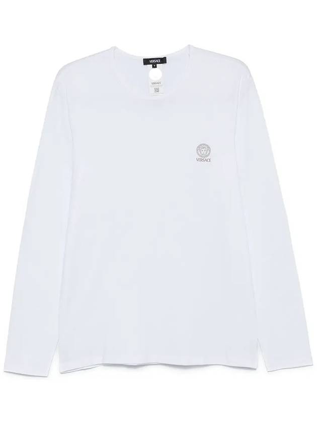 Logo Round Neck Long Sleeve T-Shirt White - VERSACE - BALAAN 3