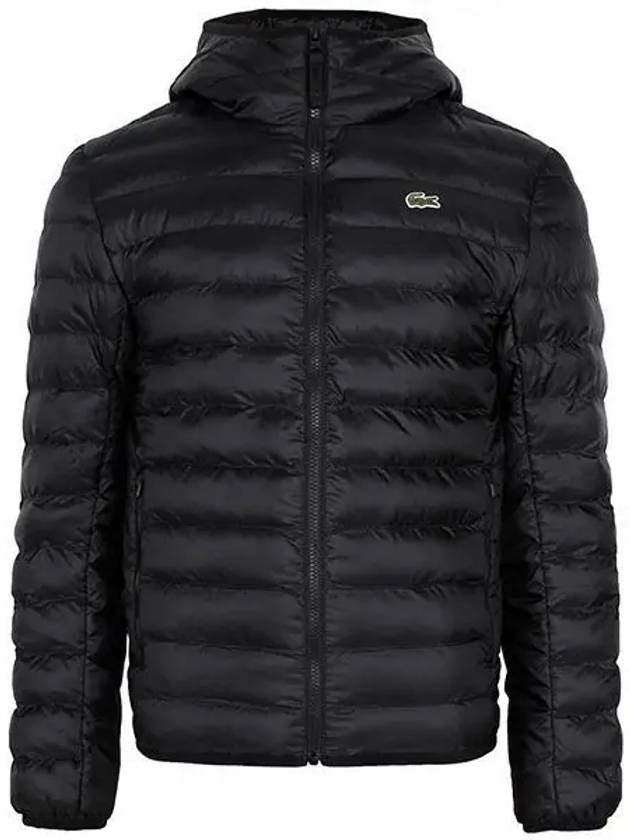 Water Repellent Hood Quilted Puffed Jacket Black - LACOSTE - BALAAN 2