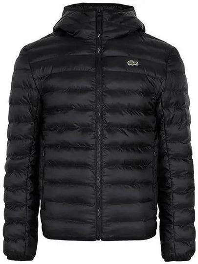 Water Repellent Hood Quilted Puffed Jacket Black - LACOSTE - BALAAN 2