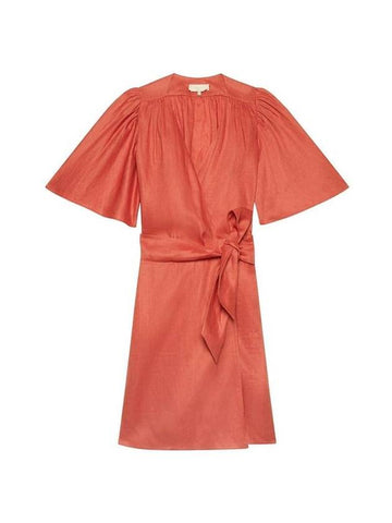 Women's Tabasco Linen Mini Short Dress Inca - VANESSA BRUNO - BALAAN 1