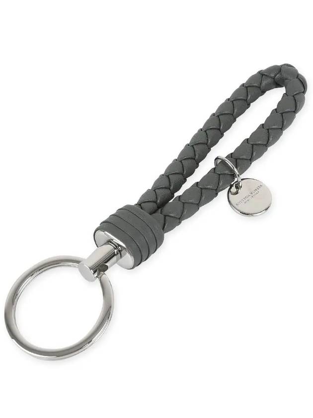 Intrecciato Leather Key Holder Grey - BOTTEGA VENETA - BALAAN 3