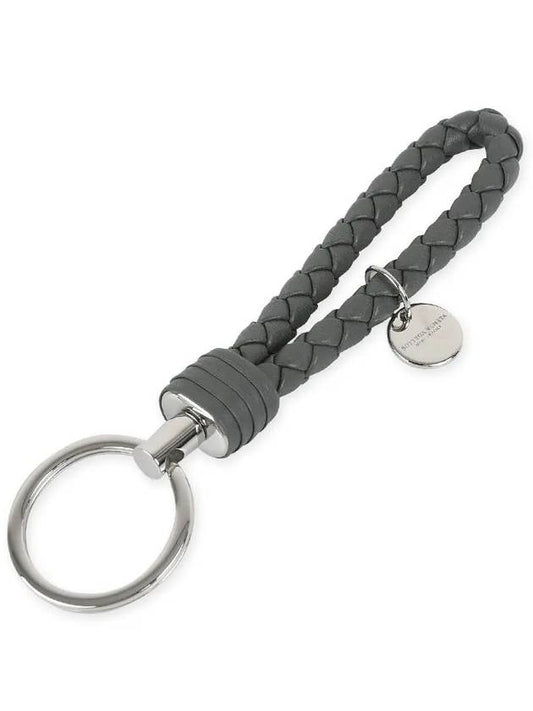 Intrecciato Leather Key Holder Grey - BOTTEGA VENETA - BALAAN 2