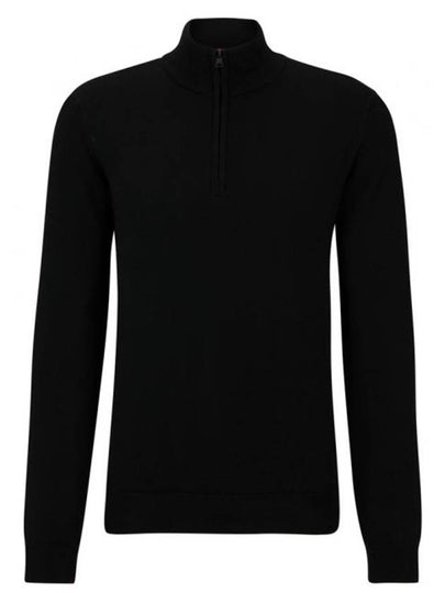 Embroidered Logo Virgin Wool Turtleneck Black - HUGO BOSS - BALAAN 2