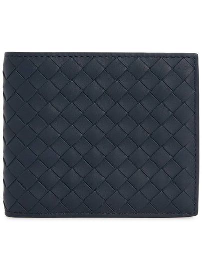 Intrecciato Calf Leather Half Wallet Navy - BOTTEGA VENETA - BALAAN 2