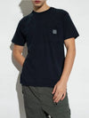 Fissato Treatment Organic Cotton Short Sleeve T-Shirt Navy - STONE ISLAND - BALAAN 2