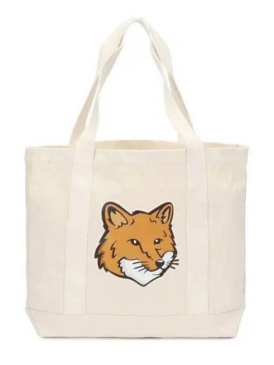 Fox Head Print Tote Bag Ecru - MAISON KITSUNE - BALAAN 2