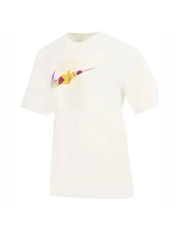 Sportswear Flower Short Sleeve T-Shirt White - NIKE - BALAAN 1