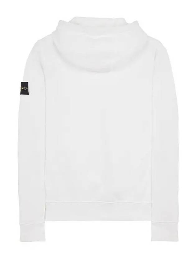 Cotton Fleece Garment Dyed Zip Up Hoodie White - STONE ISLAND - BALAAN 3