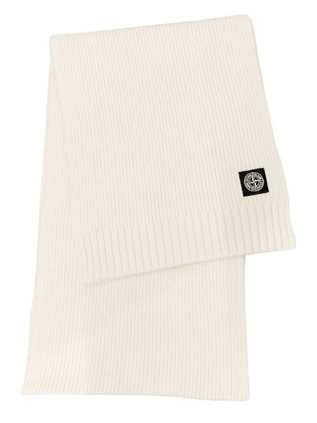 Kids Logo Patch Wool Cashmere Muffler Ivory 7916N02Z3 V0093 - STONE ISLAND - BALAAN 1