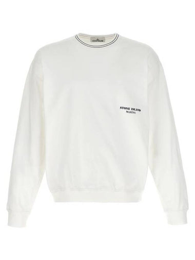 Marina Logo Sweatshirt White - STONE ISLAND - BALAAN 1