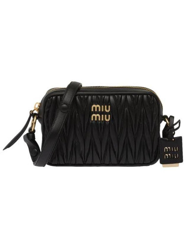 Matelasse Nappa Leather Shoulder Bag Black - MIU MIU - BALAAN 1