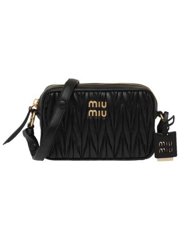 Matelasse Nappa Leather Shoulder Bag Black - MIU MIU - BALAAN 1