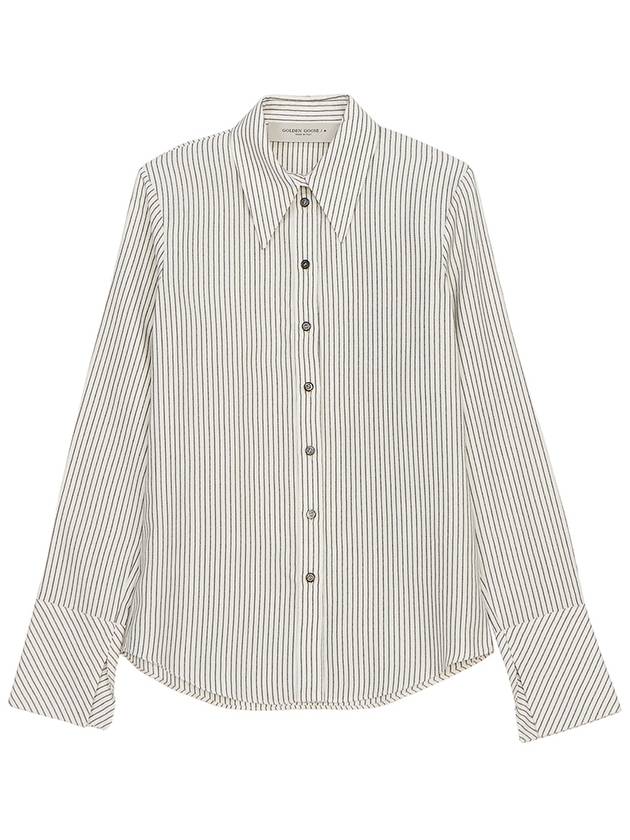 Journey Striped Long Sleeve Shirt White - GOLDEN GOOSE - BALAAN 2