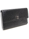 Black lambskin camellia silver CC logo flap long wallet 17th - CHANEL - BALAAN 2