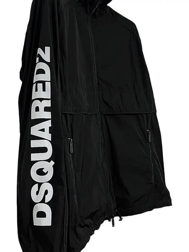 Logo Print Zip-Up Jacket Black - DSQUARED2 - BALAAN 3