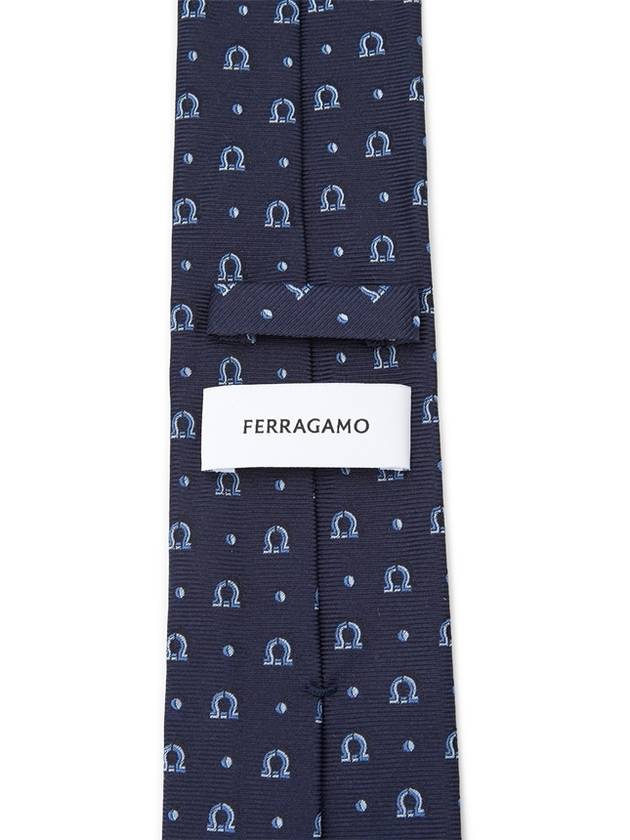 Men's CORBata Jacquard Ganzani Tie Azul Navy - SALVATORE FERRAGAMO - BALAAN 7