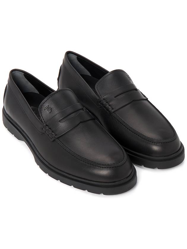 Men's Leather Penny Loafers Black - TOD'S - BALAAN 4