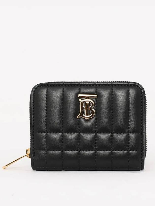 Lola Zipper Quilted Leather Half Wallet Black - BURBERRY - BALAAN 2