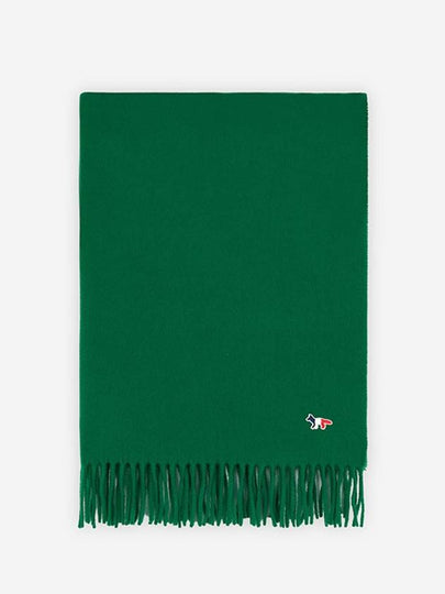 Small Tricolor Fox Wool Muffler Green - MAISON KITSUNE - BALAAN 2