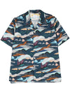 Print Casual Short Sleeve Shirt Blue - PAUL SMITH - BALAAN 2