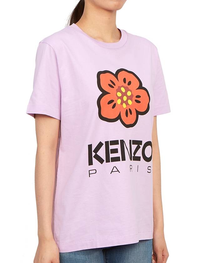 Women's Boke Flower Loose Fit Short Sleeve T-Shirt Pink - KENZO - BALAAN.