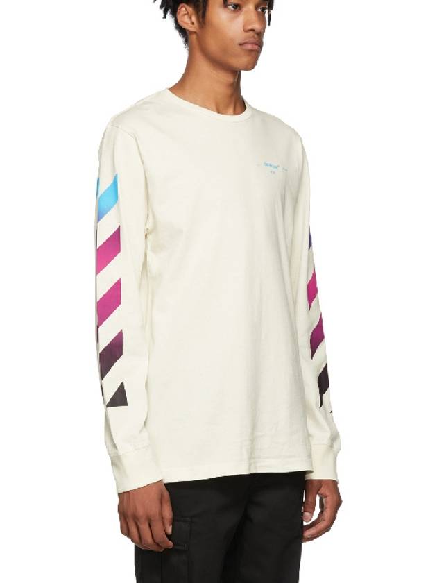 Daigonal Gradient White Long Sleeve TShirt OMAB001F - OFF WHITE - BALAAN 4