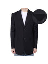 Men's Single Breasted Mohair Wool Jacket Black UGI215 12I1 F0002 - PRADA - BALAAN 1