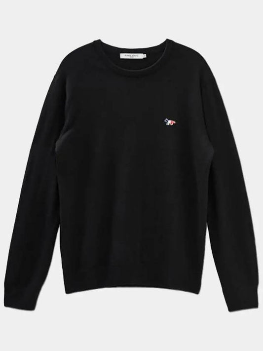 Men's Tricolor Fox Knit Black FU00502KT1036 BK - MAISON KITSUNE - BALAAN 1