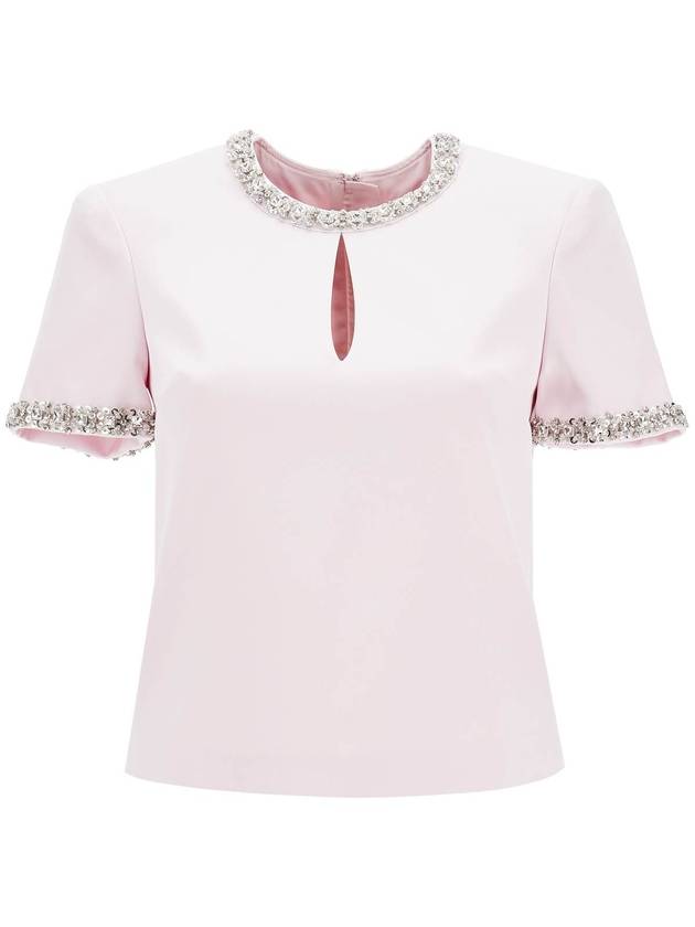 "satin top with crystals embellishments - SELF PORTRAIT - BALAAN 1