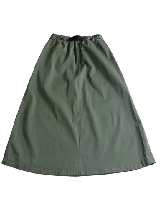 Cotton spandex belted long skirt light khaki - OFFGRID - BALAAN 2