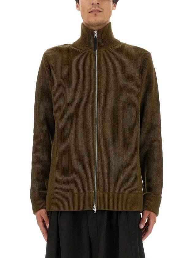 Stitch Knit High Neck Full Zip Up Cardigan Olive - MAISON MARGIELA - BALAAN 2