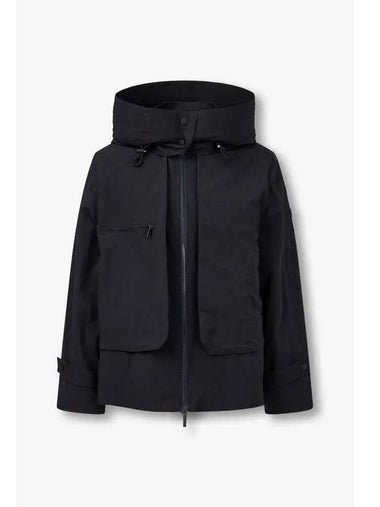 Women s Toggle String Detachable Hooded Jacket Black - EMPORIO ARMANI - BALAAN 1